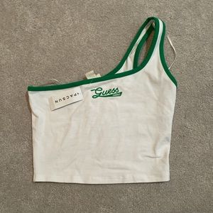 Super cute one shoulder guess tank top
